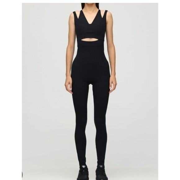 NO KA'OI SZ 1 S Black Outline Cutout One Piece Jumpsuit NWT - Picture 1 of 10